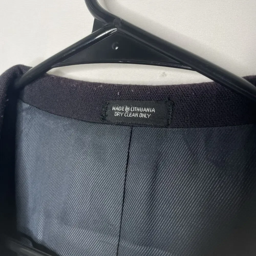 Oscar De‎ La Renta Men's Coat Navy Wool Blend Overcoat Blazer Cashmere Size 44R